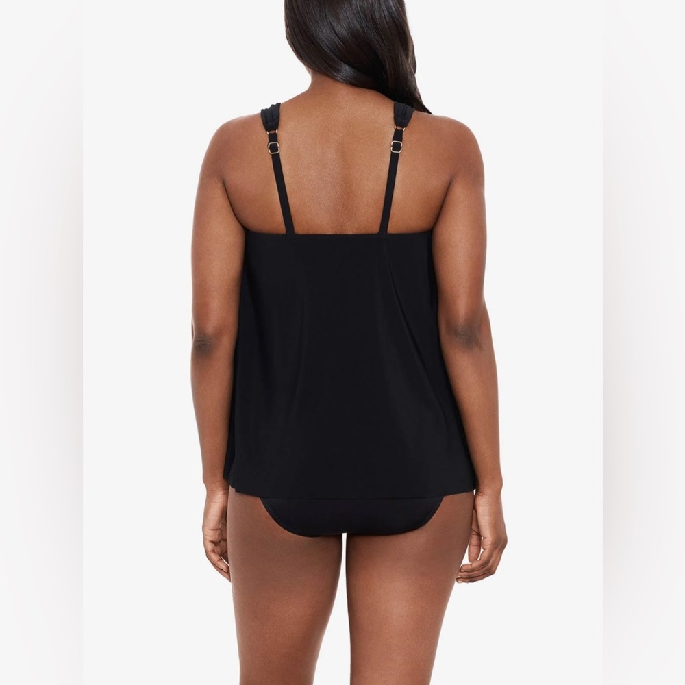 Miraclesuit Dazzle Tankini Top in Black Size 16W New - Picture 3 of 9